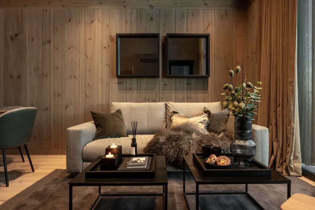 Apartment B22, Kvitfjell, Norway: lounge seating beside generous windows